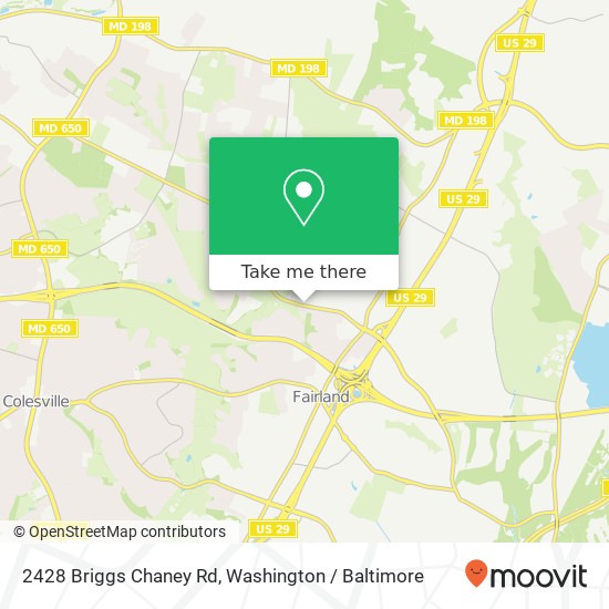 Mapa de 2428 Briggs Chaney Rd, Silver Spring, MD 20905