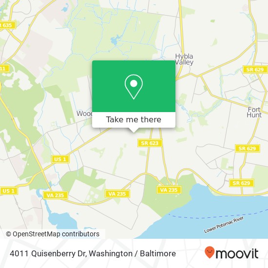 Mapa de 4011 Quisenberry Dr, Alexandria, VA 22309