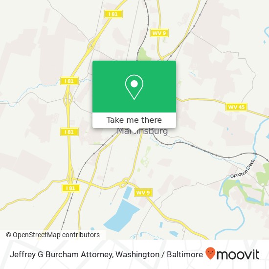 Mapa de Jeffrey G Burcham Attorney, 221 W John St Martinsburg, WV 25401