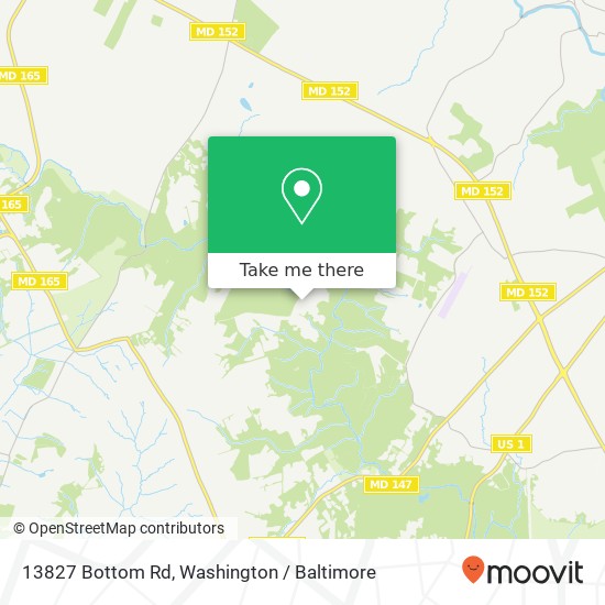 Mapa de 13827 Bottom Rd, Hydes, MD 21082