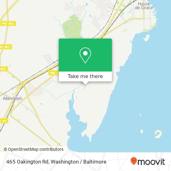 Mapa de 465 Oakington Rd, Havre de Grace, MD 21078