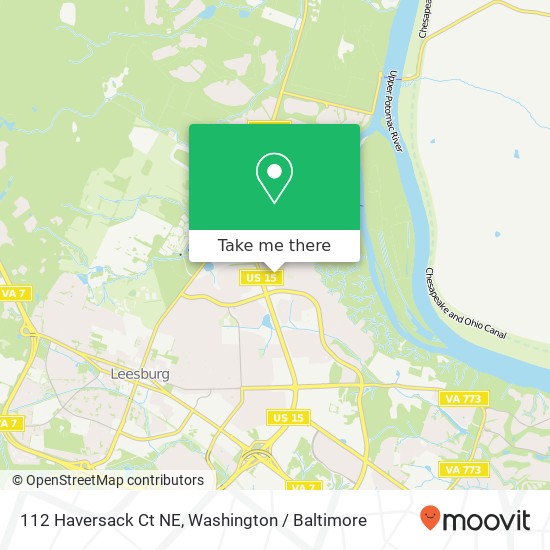 Mapa de 112 Haversack Ct NE, Leesburg, VA 20176
