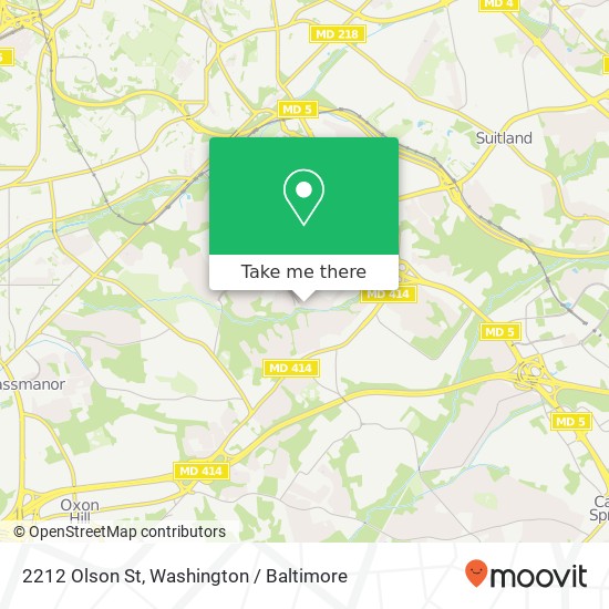 Mapa de 2212 Olson St, Temple Hills, MD 20748