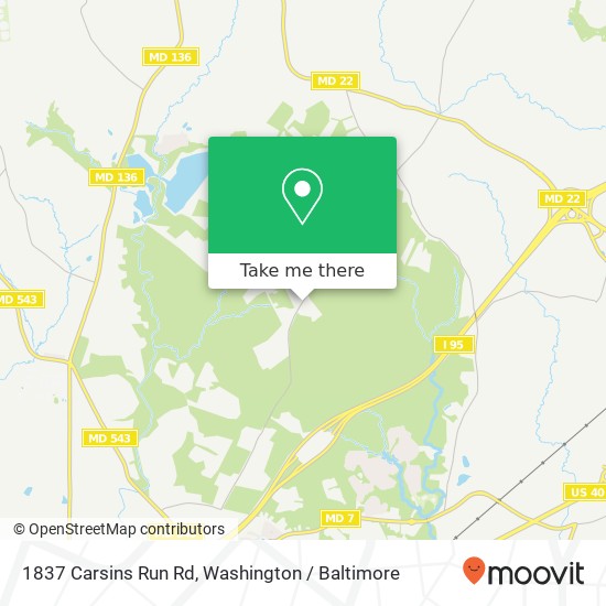 Mapa de 1837 Carsins Run Rd, Aberdeen, MD 21001