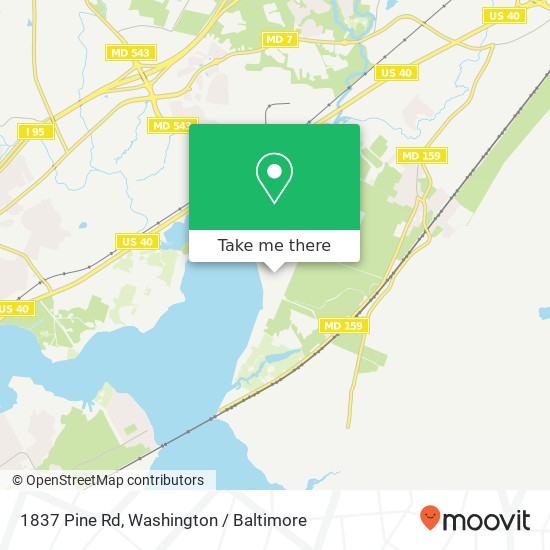 Mapa de 1837 Pine Rd, Aberdeen, MD 21001