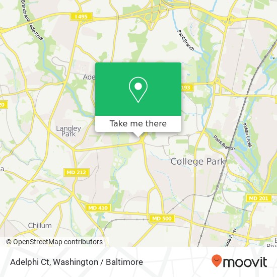 Mapa de Adelphi Ct, Hyattsville (ADELPHI), MD 20783
