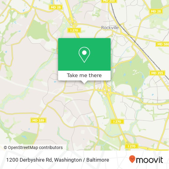 Mapa de 1200 Derbyshire Rd, Potomac, MD 20854