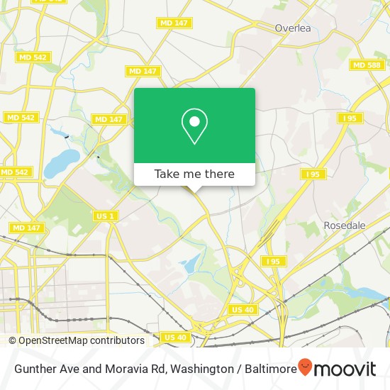 Gunther Ave and Moravia Rd, Baltimore, MD 21206 map