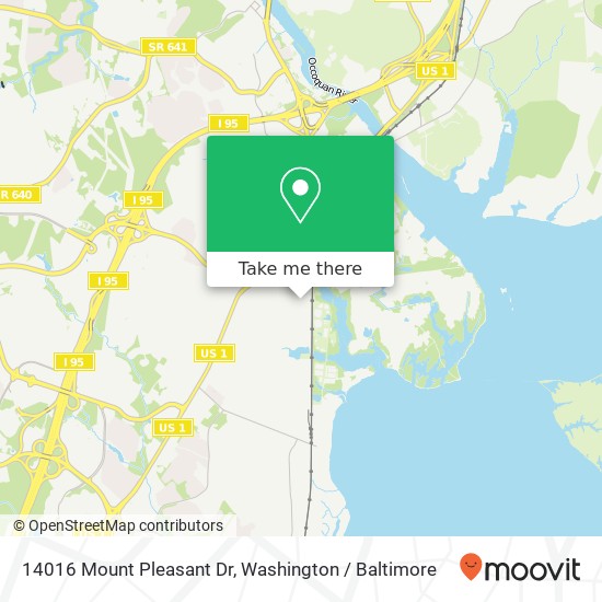 Mapa de 14016 Mount Pleasant Dr, Woodbridge, VA 22191
