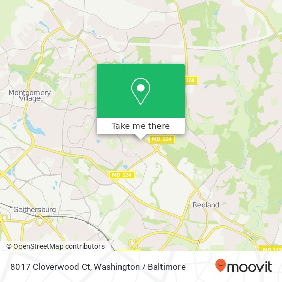 Mapa de 8017 Cloverwood Ct, Gaithersburg, MD 20879