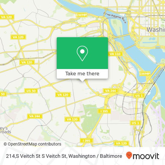 Mapa de 214,S Veitch St S Veitch St, Arlington, VA 22204