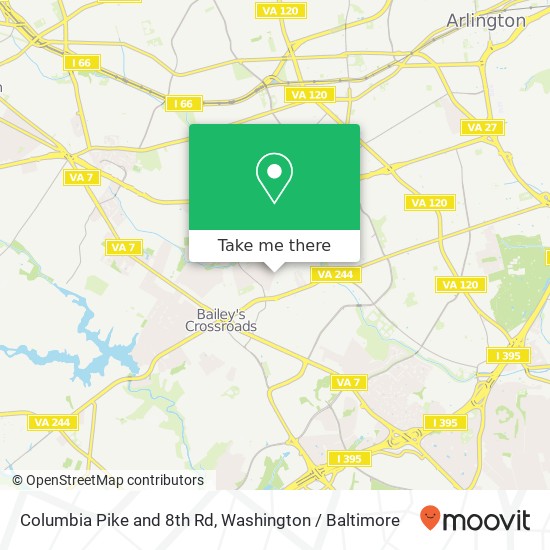 Columbia Pike and 8th Rd, Arlington, VA 22204 map
