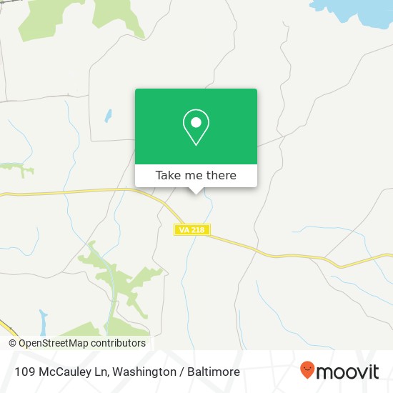 Mapa de 109 McCauley Ln, Fredericksburg, VA 22405