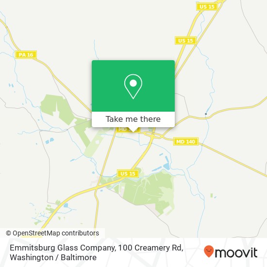 Mapa de Emmitsburg Glass Company, 100 Creamery Rd
