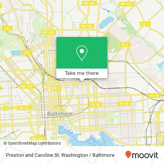 Mapa de Preston and Caroline St, Baltimore, MD 21213