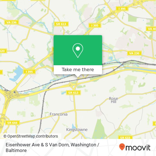 Eisenhower Ave & S Van Dorn, Alexandria, VA 22304 map