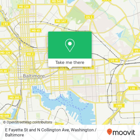 E Fayette St and N Collington Ave, Baltimore, MD 21231 map
