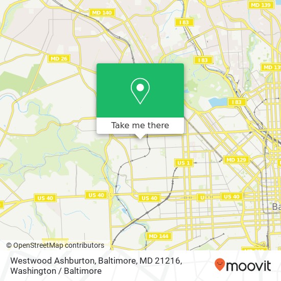 Westwood Ashburton, Baltimore, MD 21216 map