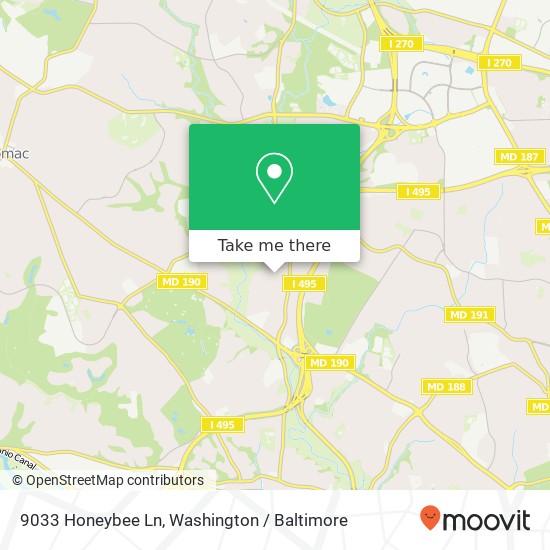 9033 Honeybee Ln, Bethesda, MD 20817 map