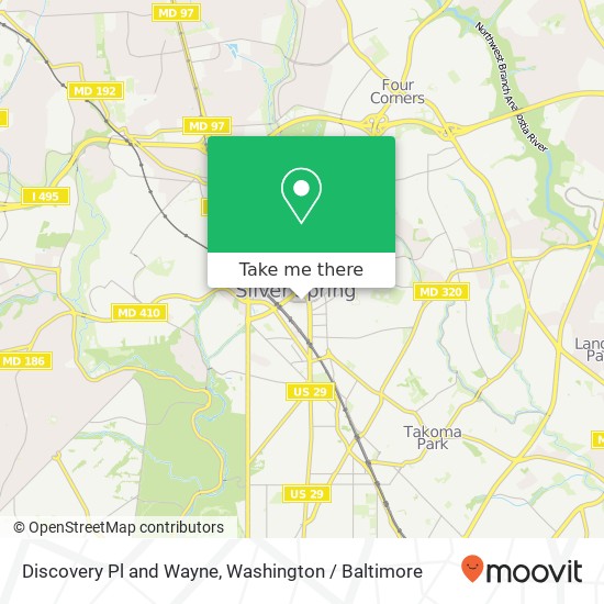Discovery Pl and Wayne, Silver Spring, MD 20910 map