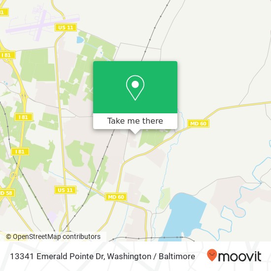 Mapa de 13341 Emerald Pointe Dr, Hagerstown, MD 21742