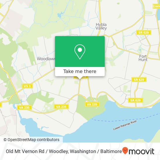 Mapa de Old Mt Vernon Rd / Woodley, Alexandria, VA 22309