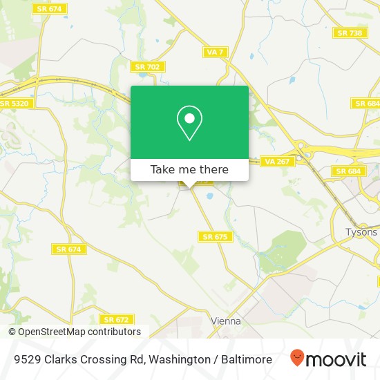 9529 Clarks Crossing Rd, Vienna, VA 22182 map