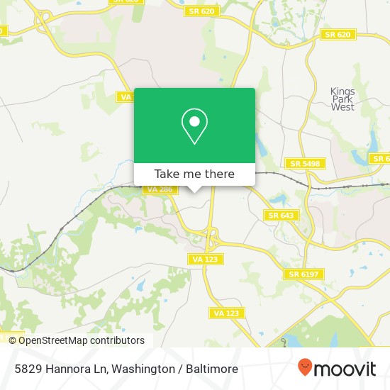 Mapa de 5829 Hannora Ln, Fairfax Station, VA 22039