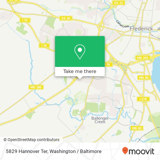 Mapa de 5829 Hannover Ter, Frederick, MD 21703