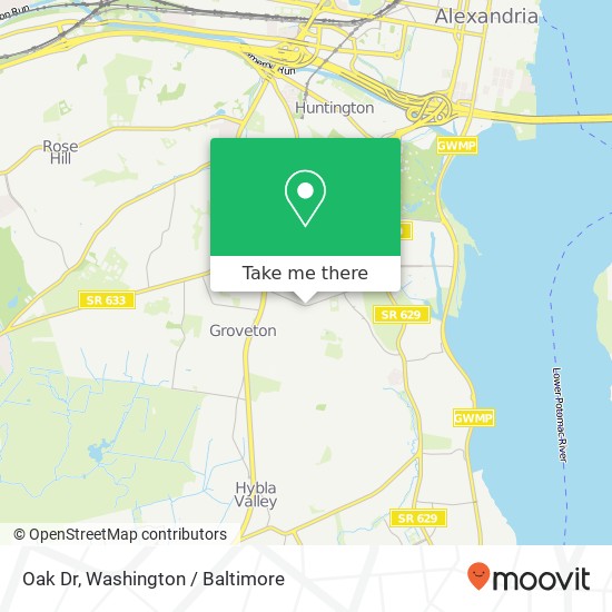 Mapa de Oak Dr, Alexandria, VA 22306