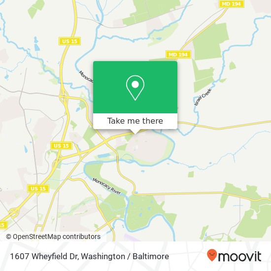 Mapa de 1607 Wheyfield Dr, Frederick, MD 21701