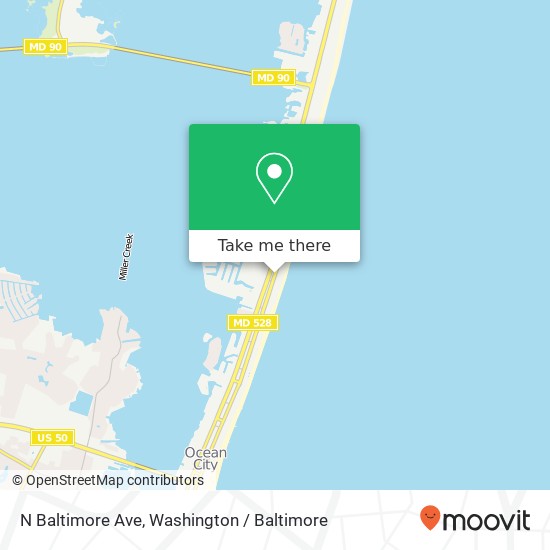 Mapa de N Baltimore Ave, Ocean City, MD 21842