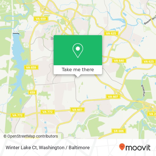 Mapa de Winter Lake Ct, Ashburn, VA 20148
