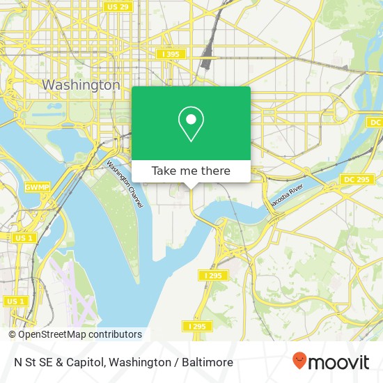 N St SE & Capitol, Washington, DC 20003 map