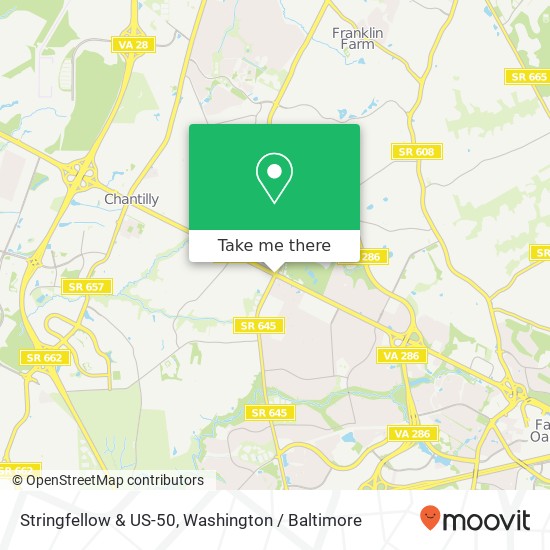 Mapa de Stringfellow & US-50, Chantilly, VA 20151