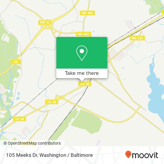 Mapa de 105 Meeks Dr, Aberdeen, MD 21001