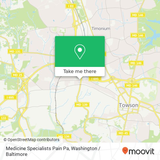 Medicine Specialists Pain Pa, 8322 Bellona Ave Towson, MD 21204 map