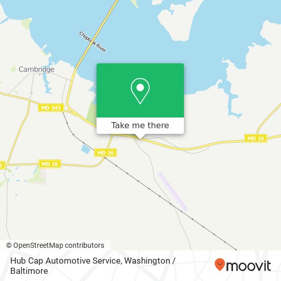 Mapa de Hub Cap Automotive Service, 2913 Ocean Gtwy Cambridge, MD 21613