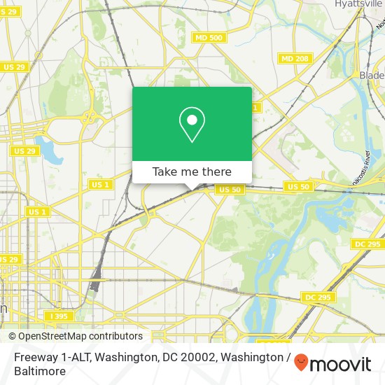Mapa de Freeway 1-ALT, Washington, DC 20002