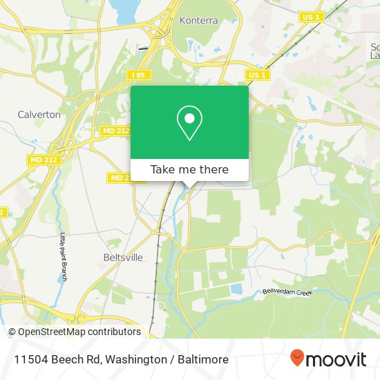 Mapa de 11504 Beech Rd, Beltsville, MD 20705