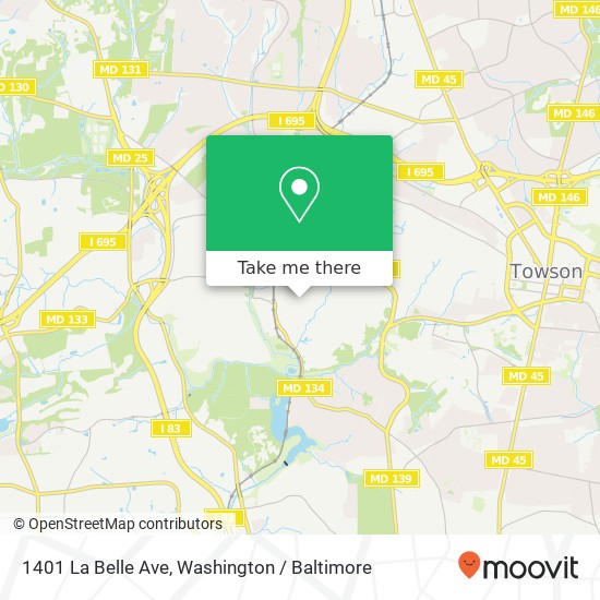 Mapa de 1401 La Belle Ave, Towson, MD 21204