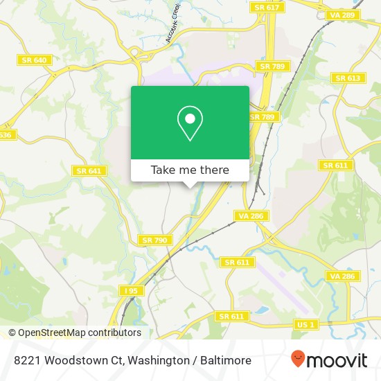 Mapa de 8221 Woodstown Ct, Springfield, VA 22153