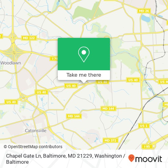 Mapa de Chapel Gate Ln, Baltimore, MD 21229