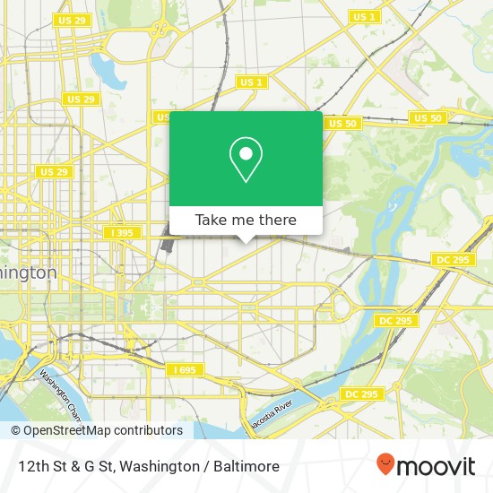 Mapa de 12th St & G St, Washington, DC 20002