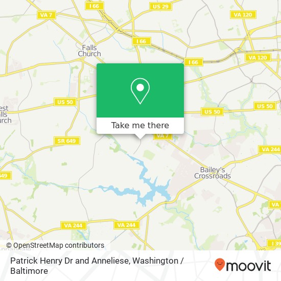 Patrick Henry Dr and Anneliese, Falls Church, VA 22044 map