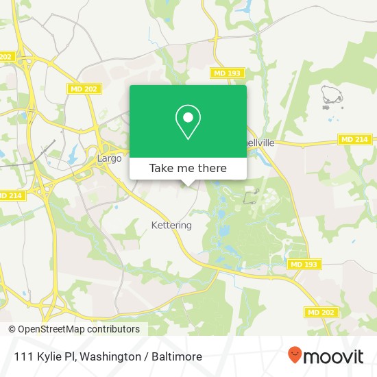 Mapa de 111 Kylie Pl, Upper Marlboro, MD 20774