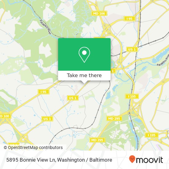 Mapa de 5895 Bonnie View Ln, Elkridge, MD 21075