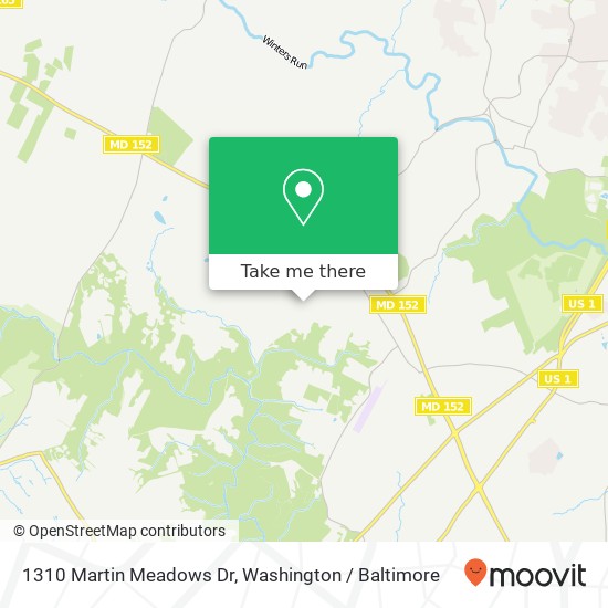 Mapa de 1310 Martin Meadows Dr, Fallston, MD 21047
