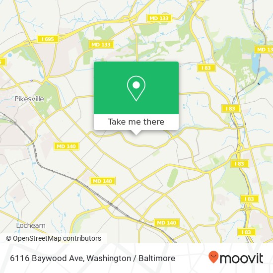 Mapa de 6116 Baywood Ave, Baltimore, MD 21209
