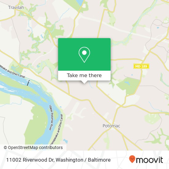 Mapa de 11002 Riverwood Dr, Potomac, MD 20854